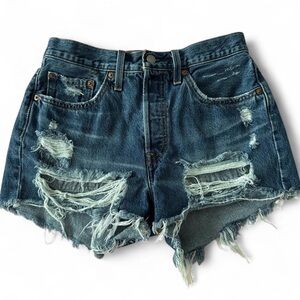 Levi's 501 Denim Distressed Jean Shorts